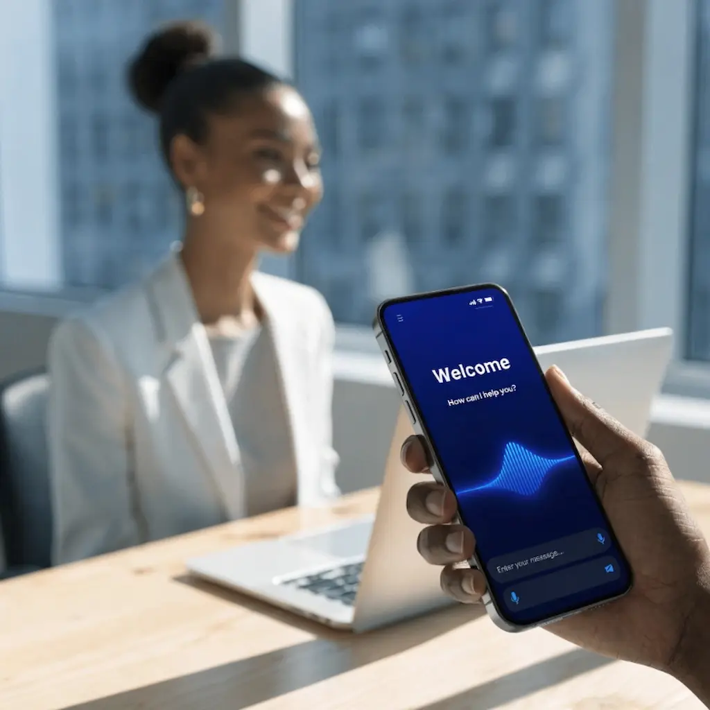 AI Receptionist interface on smartphone — CHENNOL